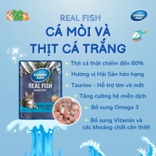 Pate cho mèo - SNAPPY TOM REAL FISH vị Cá Mòi Trắng & Thịt Cá Trắng 85g