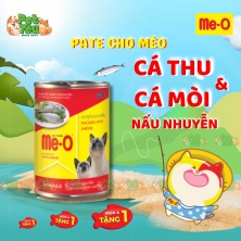 Pate Me-O dành cho mèo - Vị Cá thu và Cá mòi nấu nhuyễn lon 400G
