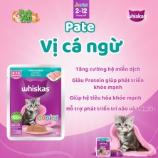 PATE WHISKAS dành cho mèo con - vị cá ngừ túi 80gr