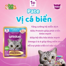 PATE WHISKAS dành cho mèo lớn - vị cá biển túi 80gr