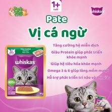 PATE WHISKAS dành cho mèo lớn - vị cá ngừ túi 80gr