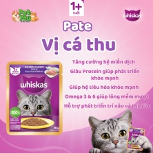 PATE WHISKAS dành cho mèo lớn - vị cá thu túi 80gr