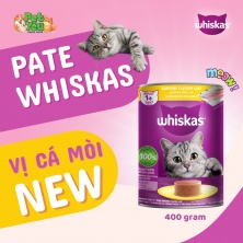 PATE WHISKAS vị cá mòi lon 400gr