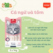 Súp thưởng WANPY - Vị Cá Ngừ & Tôm 70g (5 que)