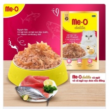 Sốt mèo Me-o delite - vị cá ngừ và  cá ngừ sọc dưa gói 70gr