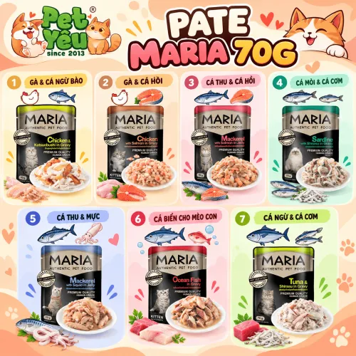 Pate Maria Nhập Khẩu Từ Thái Lan Dành Cho Mèo Mọi Lứa Tuổi - Gói 70G
