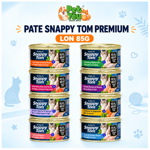 Pate Snappy Tom Premium Cho Mèo Lon 85G