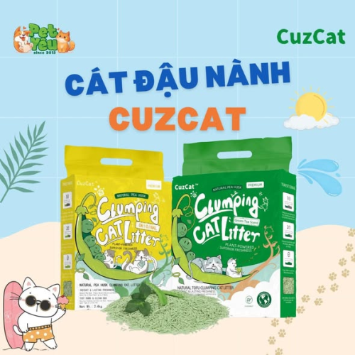 Cát đậu nành dành cho mèo Cuzcat Clumping Cat Litter- 6L