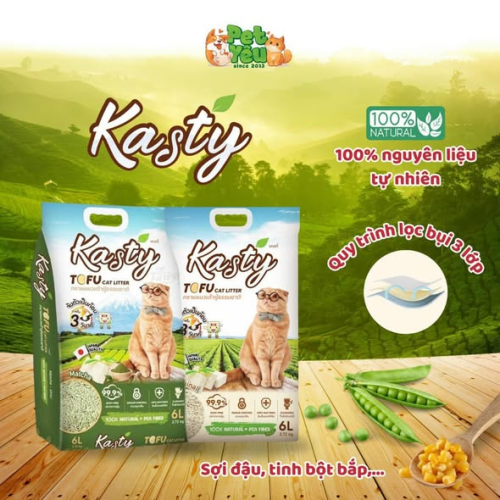 Cát đậu nành Kasty dành cho mèo -6L 