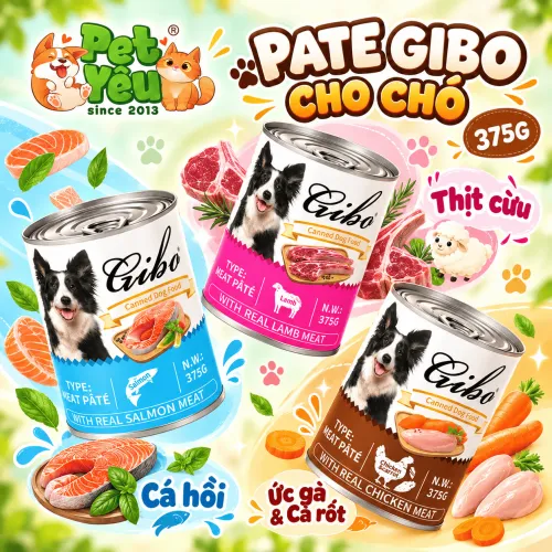 Pate Gibo Cho Chó Mọi Độ Tuổi - Lon 375G