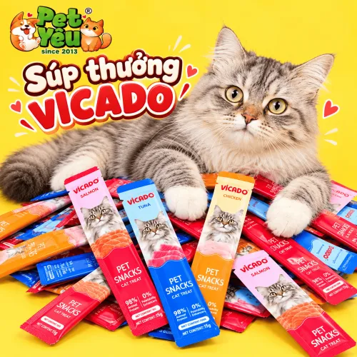 Súp Thưởng VICADO 15G Dành Cho Mèo ( Bịch 50 Thanh)