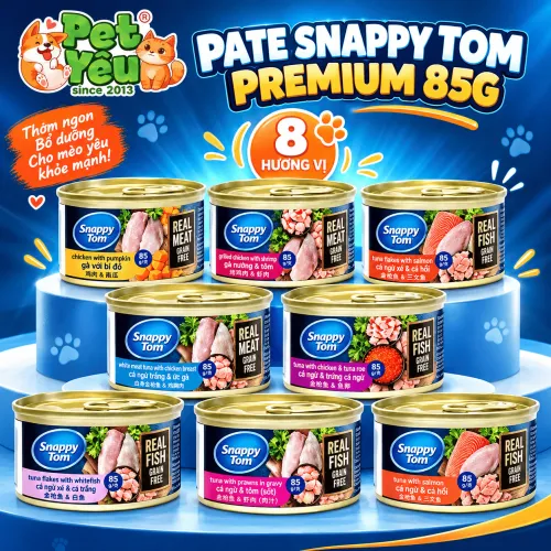 Pate Snappy Tom Premium Cho Mèo Lon 85G