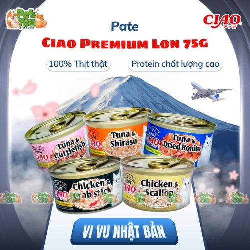 Pate Ciao Premium cho mèo - Lon 75G