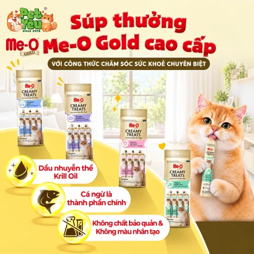 Súp thưởng Cao Cấp Me-o Gold Cho Mèo - 60G (15g x 4 thanh)