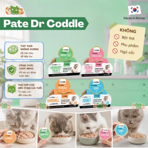 Pate chức năng Dr Coddle dành cho mèo trên 3 tháng tuổi - Lốc 6 hộp / Hộp 30 g