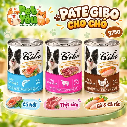 Pate Gibo Cho Chó Mọi Độ Tuổi - Lon 375G