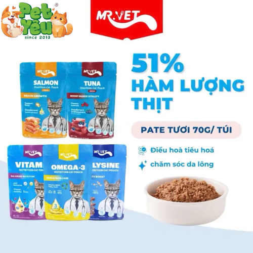 Pate cho mèo MR.VET - Gói 70G 