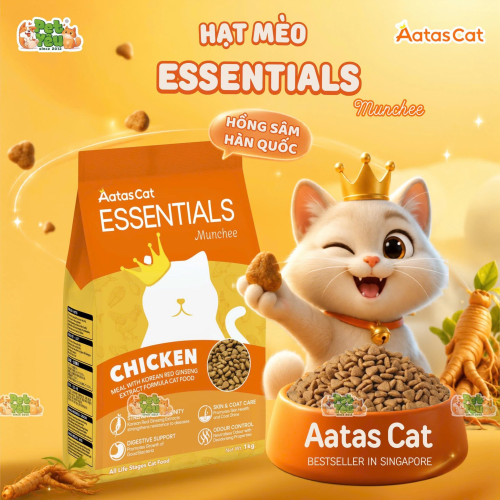 Thức ăn mèo AatasCat Essentials Munchee túi 1kg