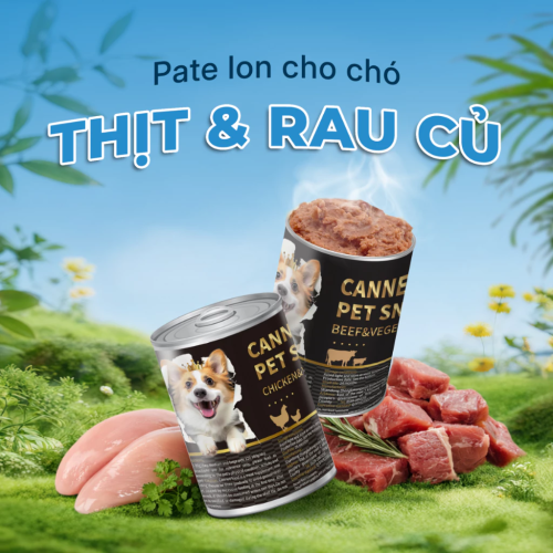 Pate thịt & rau củ cho chó từ 3 tháng tuổi FAENBEI- Lon 375G