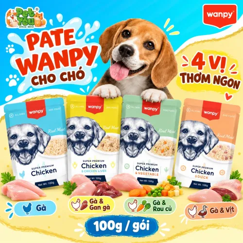 Pate Wanpy Real Meat dành cho chó - 100G