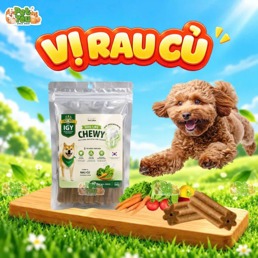 Xương Gặm Que Dẻo Dog Like Chewy Cho Chó - Túi 80G