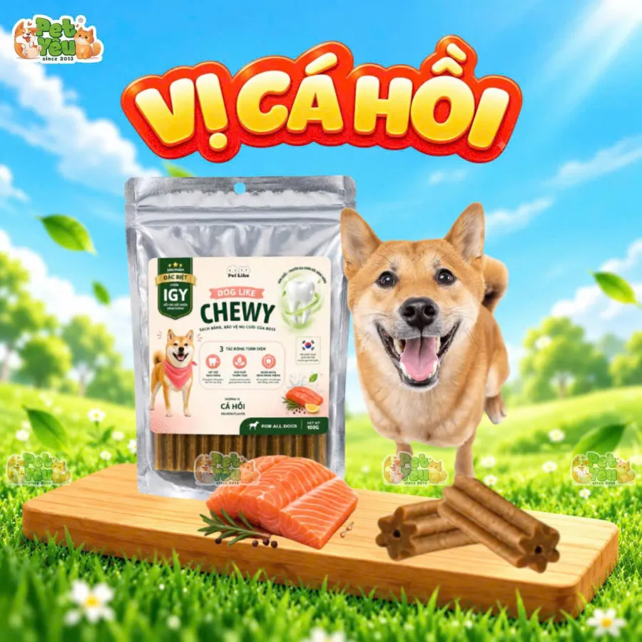 Xương Gặm Que Dẻo Dog Like Chewy Cho Chó - Túi 80G