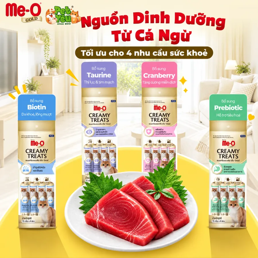 Súp thưởng Cao Cấp Me-o Gold Cho Mèo - 60G (15g x 4 thanh)