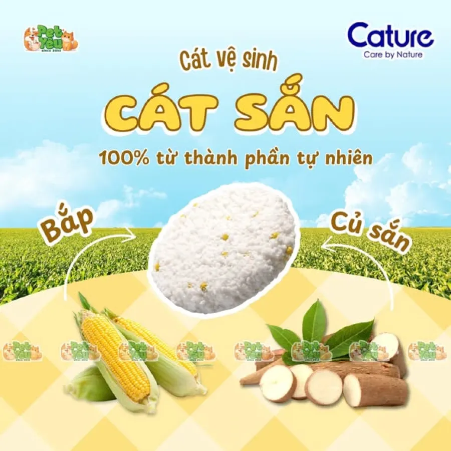 Cát sắn Purcat Natural Miracle cho mèo - Túi 5,5L
