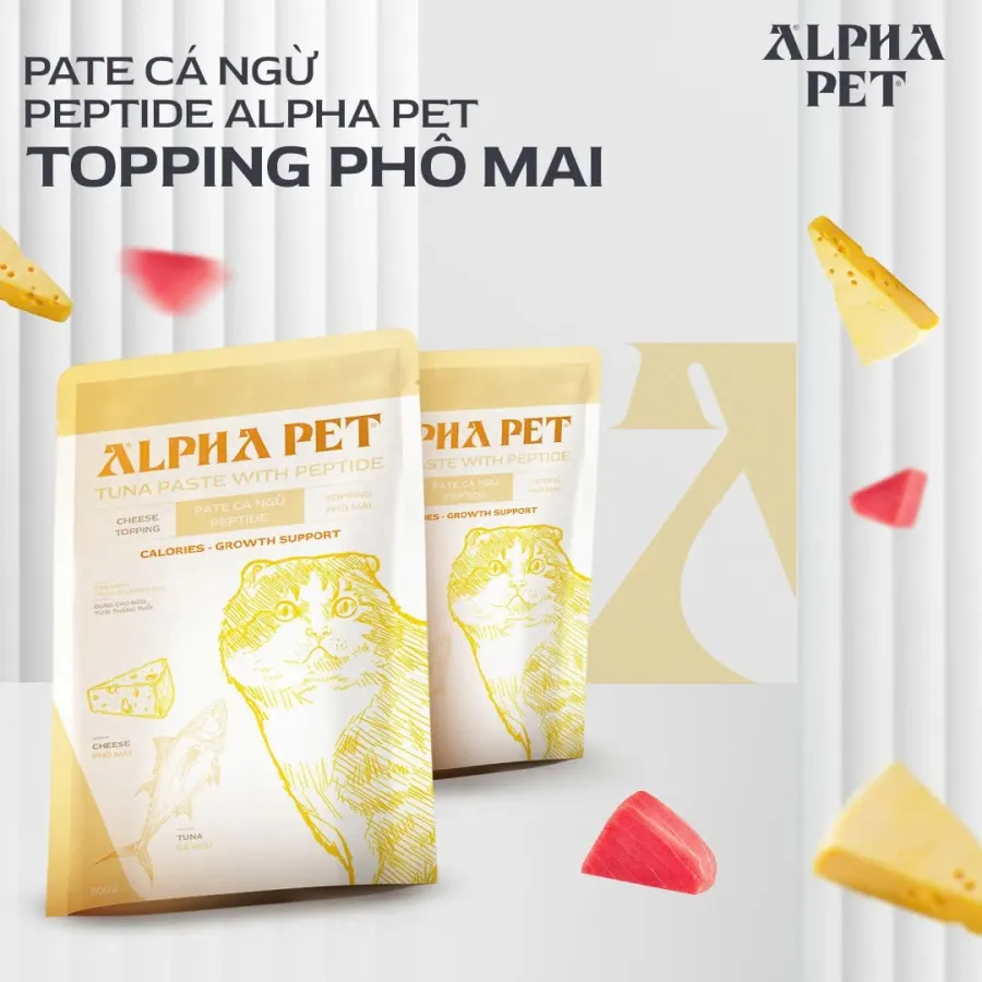Pate Alpha Pet Cá Ngừ 60G Dành Cho Mèo – 8 Vị Topping Thơm Ngon