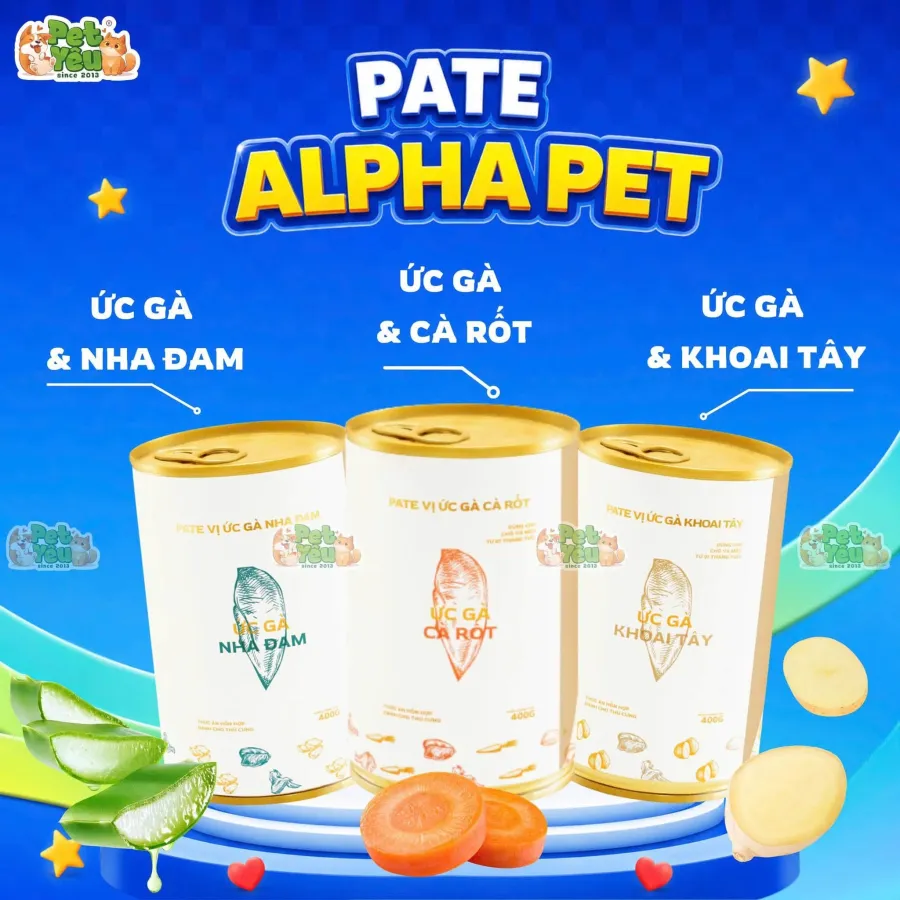 Pate Alpha Pet Cho Chó Mèo Lon 400G-307