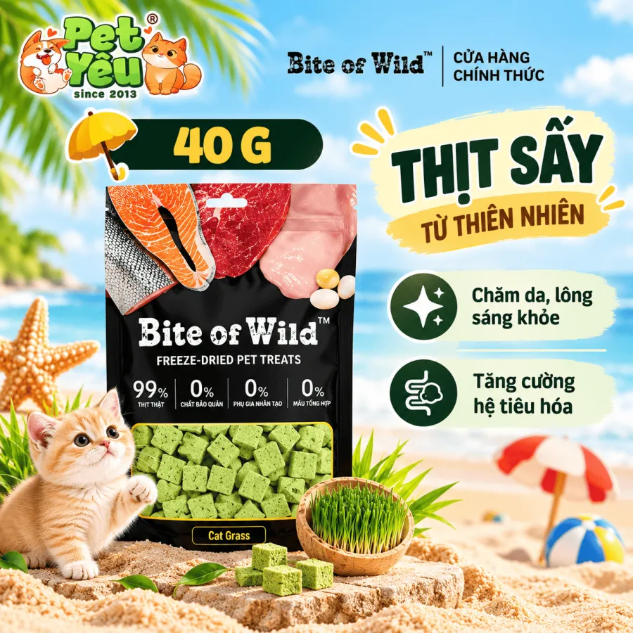 Viên Cỏ Mèo Bite Of Wild 40G – Hỗ Trợ Tiêu Búi Lông