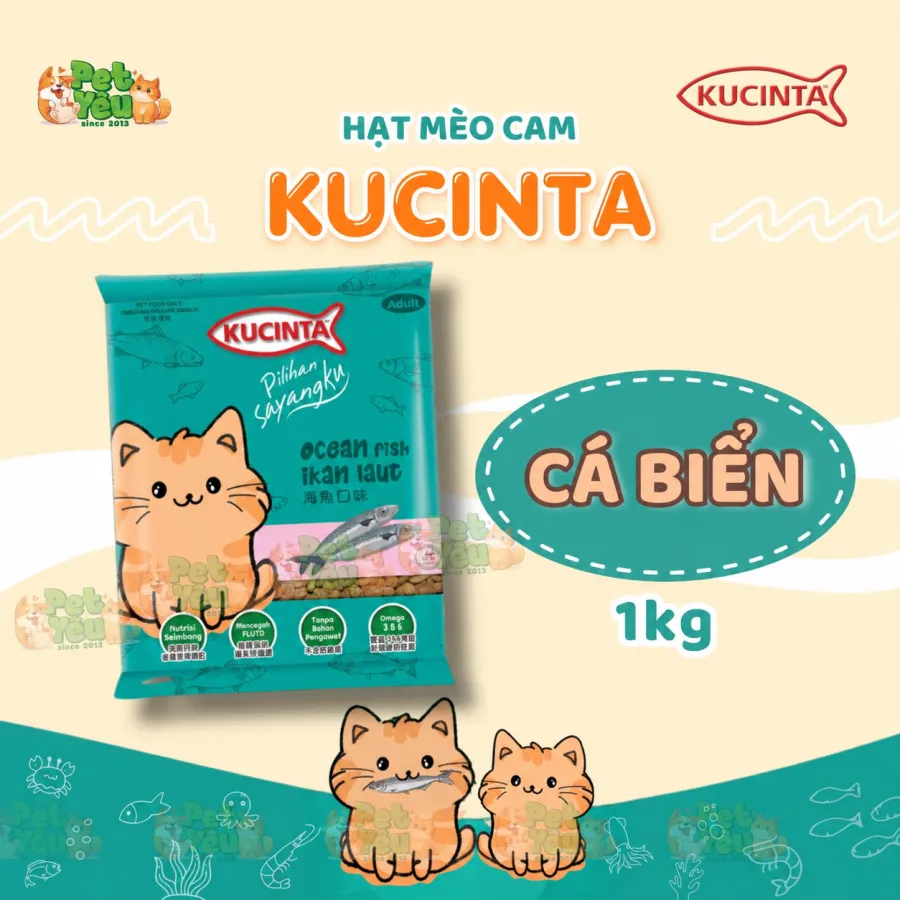 Thức Ăn Hạt Cho Mèo Kucinta Xuất Xứ Malaysia - Túi 1kg