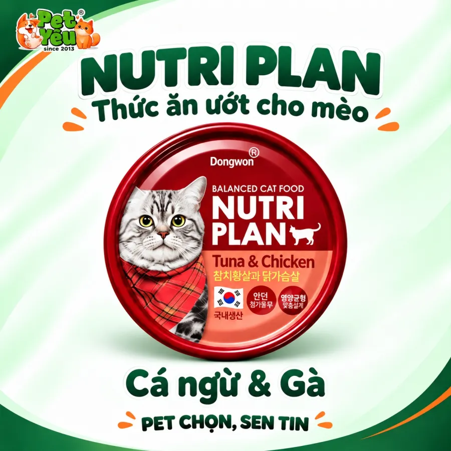 Pate Dành Cho Mèo Nutri Plan Xuất Xứ Hàn Quốc - Lon 160g