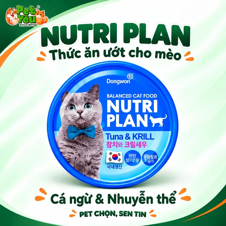 Pate Dành Cho Mèo Nutri Plan Xuất Xứ Hàn Quốc - Lon 160g