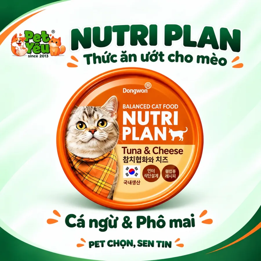 Pate Dành Cho Mèo Nutri Plan Xuất Xứ Hàn Quốc - Lon 160g