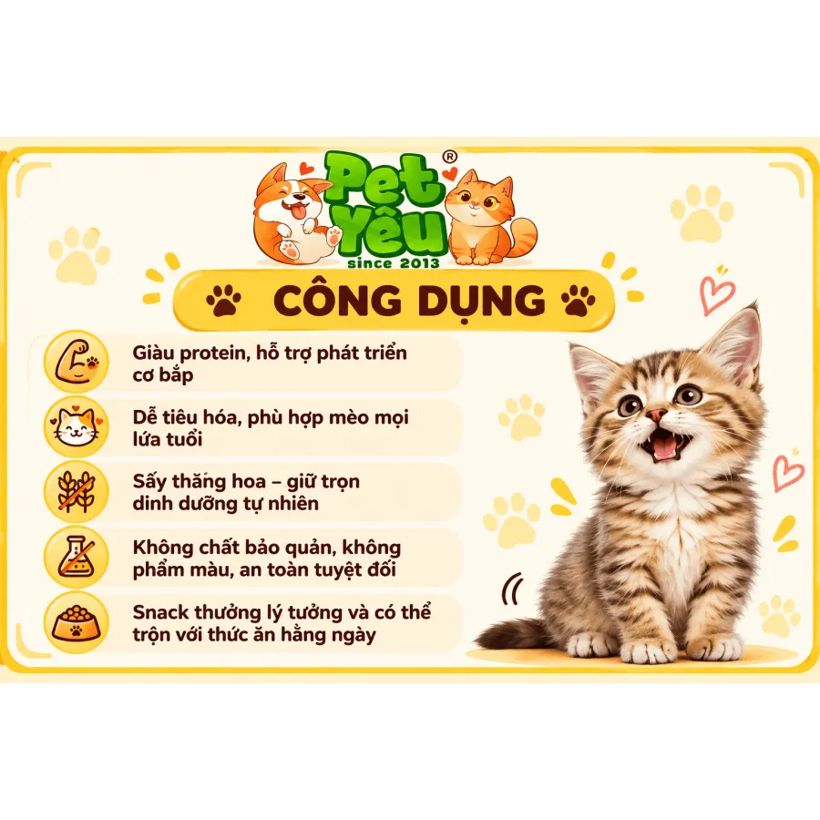 Gà Viên Sấy Thăng Hoa Maow Maow Cho Chó Mèo 