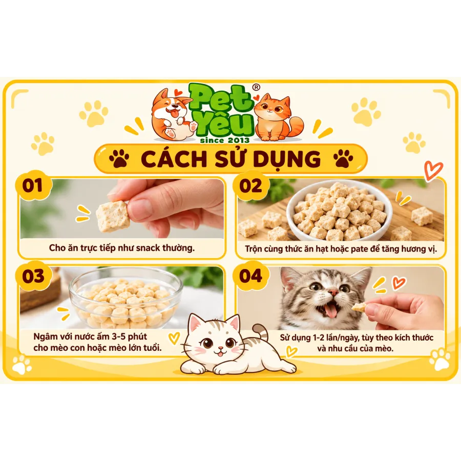 Gà Viên Sấy Thăng Hoa Maow Maow Cho Chó Mèo 