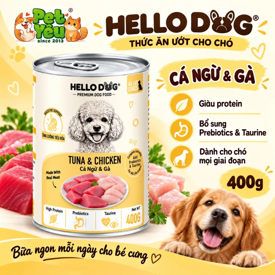 Pate Hello Dog Dành Cho Chó Mọi Lứa Tuổi - Lon 400G