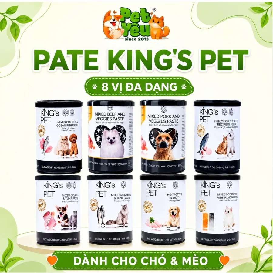 Pate Cao Cấp King's Pet Dành Cho Chó & Mèo - Lon 380G
