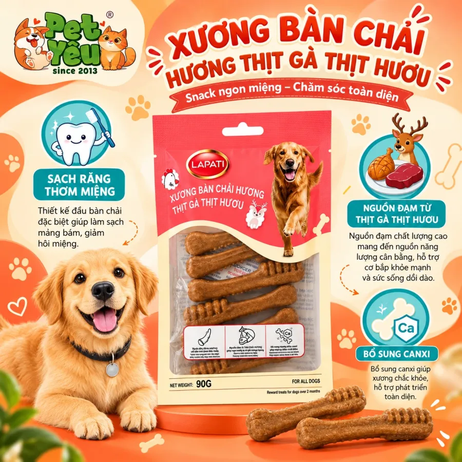 Xương Gặm Cho Chó INU LAPATI – Hỗ Trợ Sạch Răng, Bổ Sung Canxi