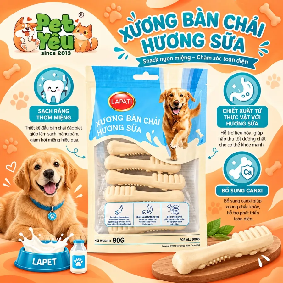 Xương Gặm Cho Chó INU LAPATI – Hỗ Trợ Sạch Răng, Bổ Sung Canxi