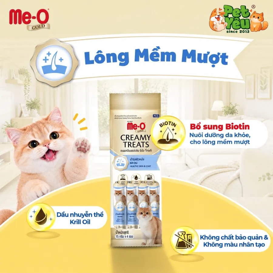 Súp thưởng Cao Cấp Me-o Gold Cho Mèo - 60G (15g x 4 thanh)