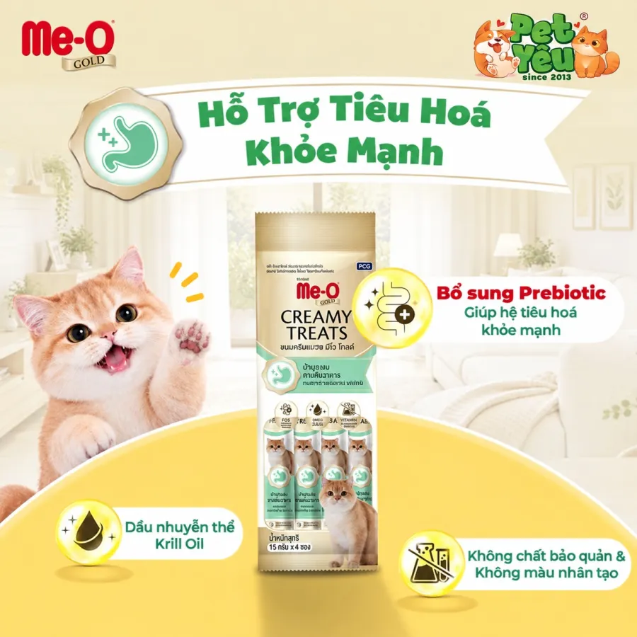 Súp thưởng Cao Cấp Me-o Gold Cho Mèo - 60G (15g x 4 thanh)
