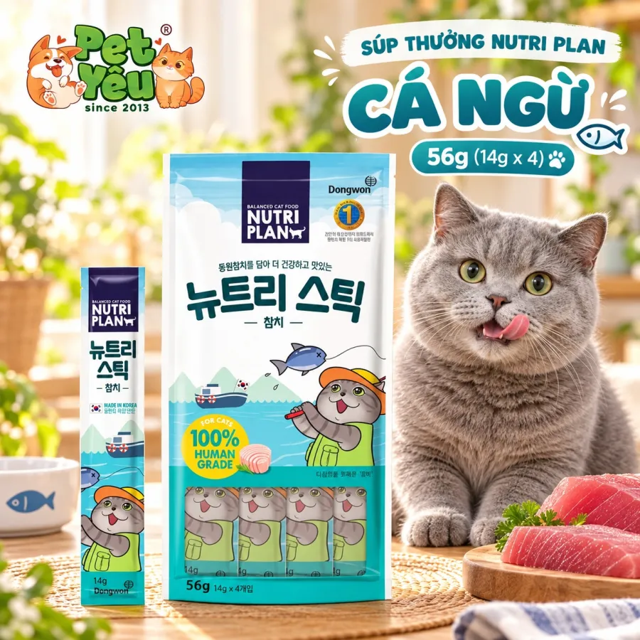 Súp Thưởng Nutri Plan Dành Cho Mèo Xuất Xứ Hàn Quốc - 56G