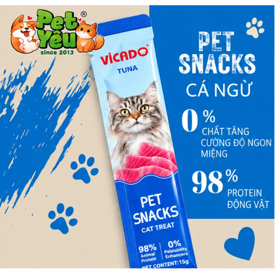 Súp Thưởng VICADO 15G Dành Cho Mèo ( Bịch 50 Thanh)