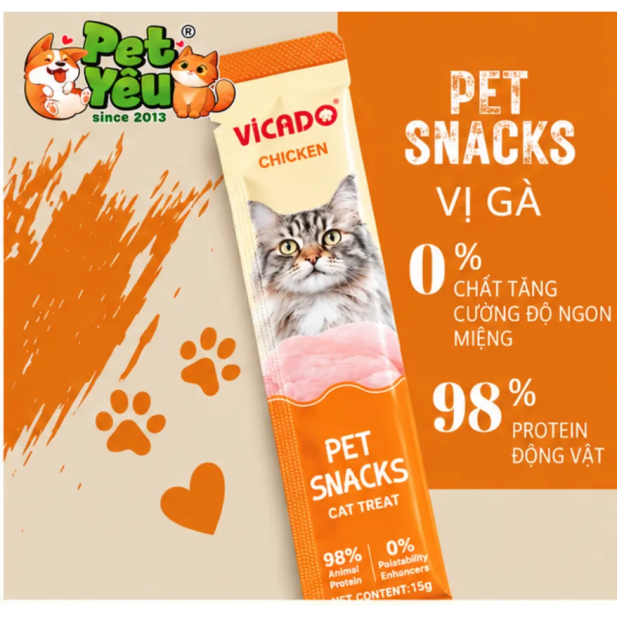 Súp Thưởng VICADO 15G Dành Cho Mèo ( Bịch 50 Thanh)