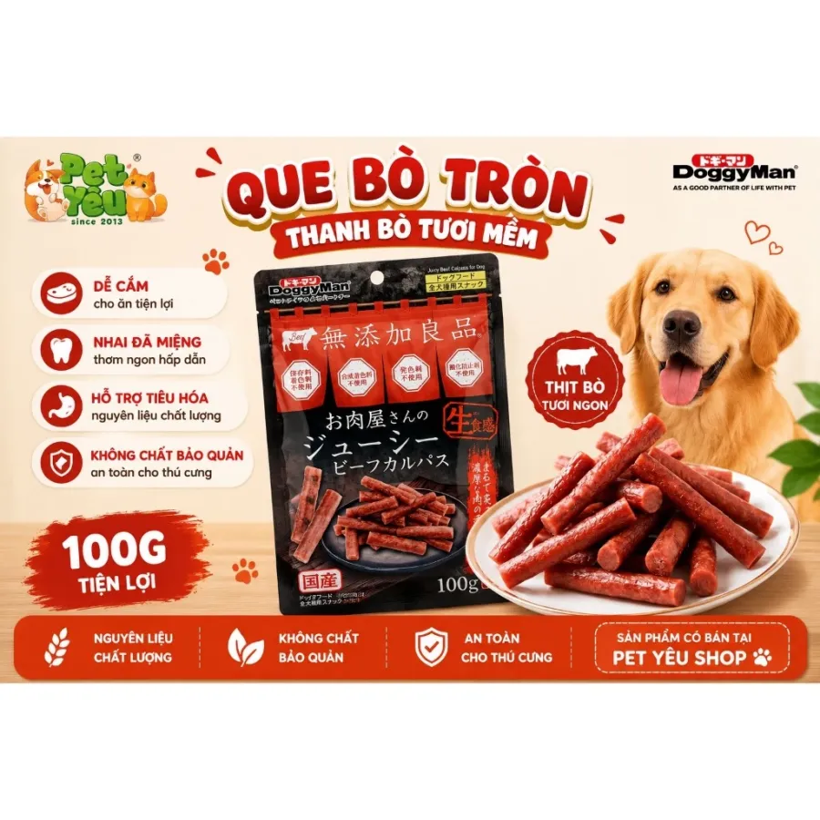 Bánh Thưởng DoggyMan Vị Bò Cho Chó – 100G