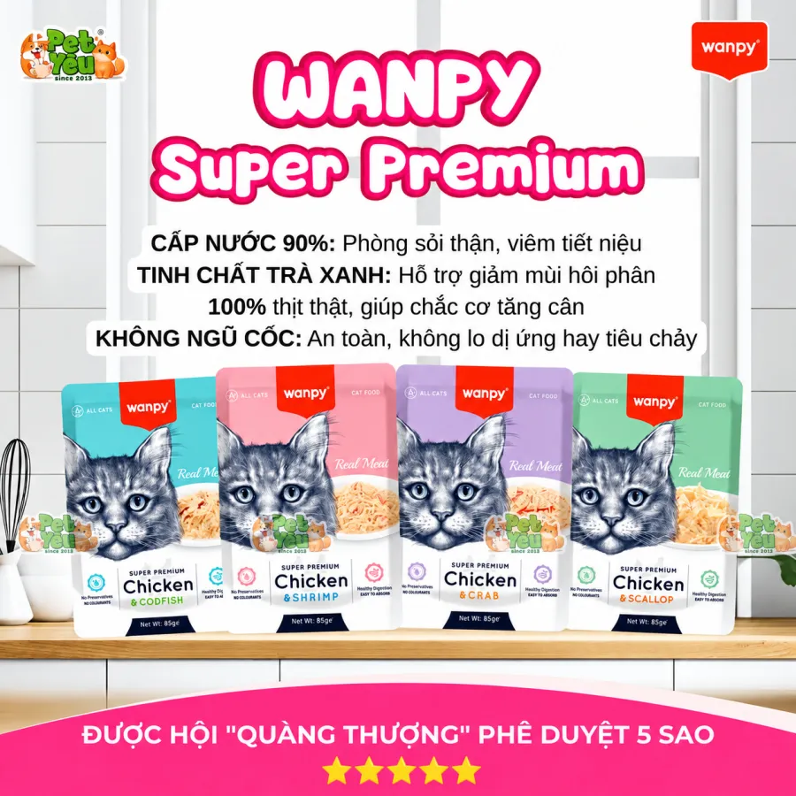 Pate Wanpy Super Premium Dành Cho Mèo - 85G