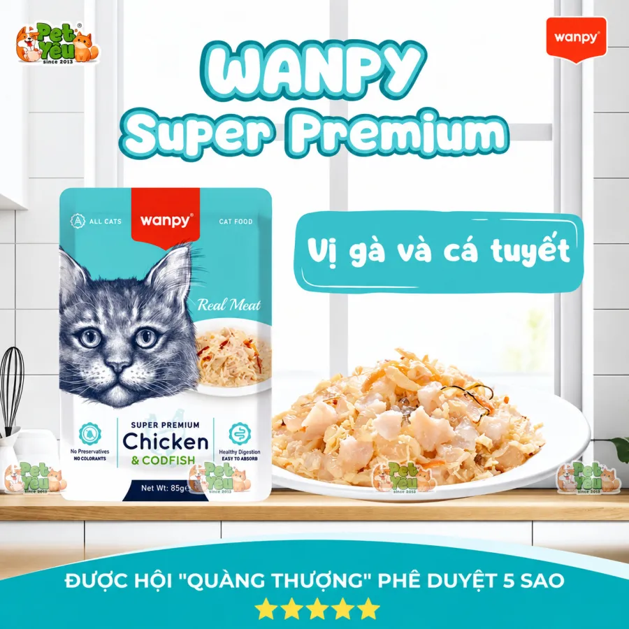 Pate Wanpy Super Premium Dành Cho Mèo - 85G