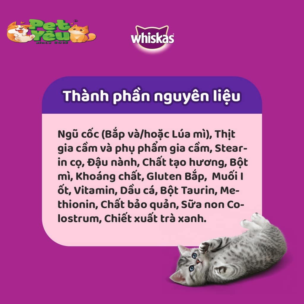 THỨC ĂN HẠT WHISKAS CHO MÈO CON (2-12 THÁNG)